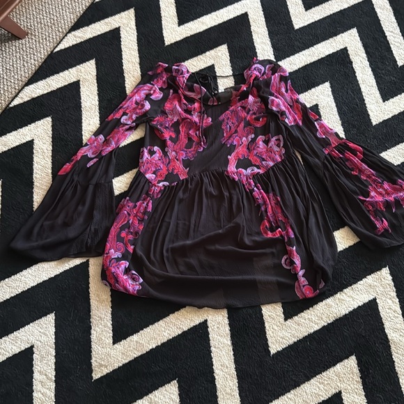 Free People Intimately Paisley Printed Symphony Black Slip Dress S - Picture 4 of 6